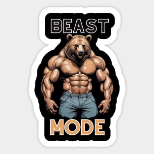 BEAST MODE BEAR TSHIRT Sticker
